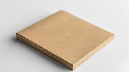 Fototapeta premium Kraft Paper Notepad on White Background Mockup