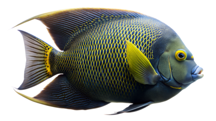 French Angelfish isolated on background