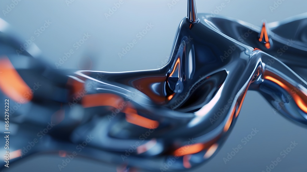 Poster flowing 3d arrow symbolizing adaptable business flexibility and transformation
