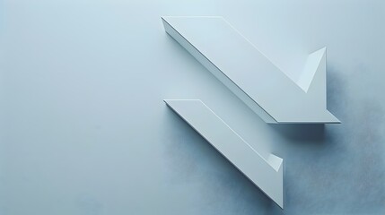 Minimalist 3D Arrow in Clean White Space Symbolizing Clarity and Business Focus