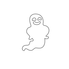 cute ghost line character