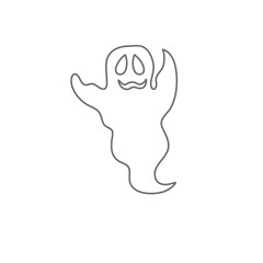 cute ghost line character
