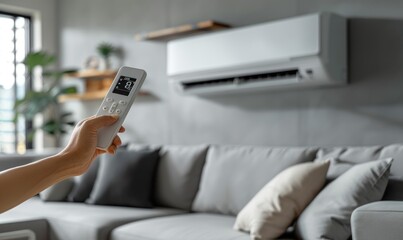 Modern Minimal Style Air Conditioner with Remote Control