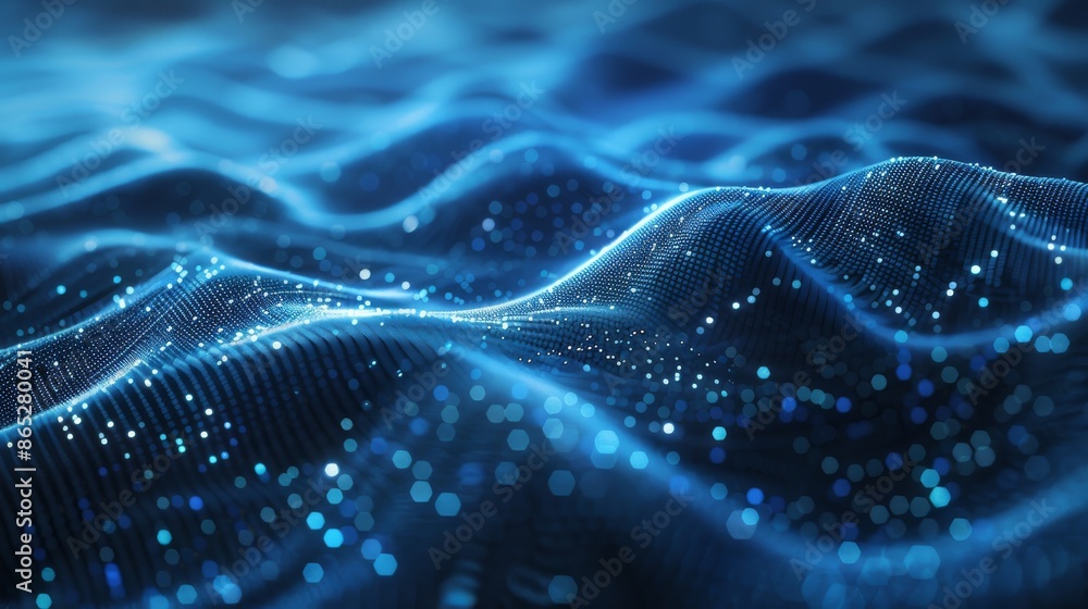 Poster technology of the future. hightech electronic clothes. particle grids. cloud computing. iot artifici
