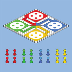 Ludo board vector icon. Ludo Board game illustration vector. Ludo set