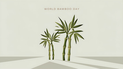 Bamboo Day, Towering Bamboo Trees for World Bamboo Day, Lush bamboo forest with text, World Bamboo Day Poster, Banner, Poster, and illustration. Bamboo Day Poster, Design.