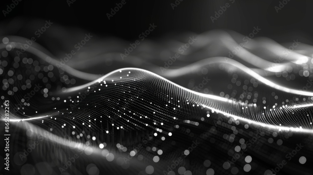 Poster dots and weave lines on an abstract background. connection structure on a network.