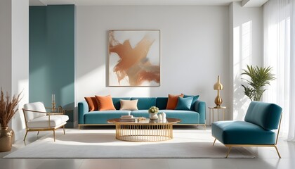 Photo interior modern design room 3d illustration