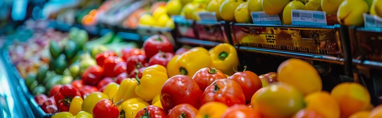 fresh, produce Displayed in Supermarket