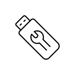 Repair drive outline icons, minimalist vector illustration ,simple transparent graphic element .Isolated on white background