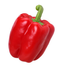 red sweet bell pepper isolated, transparent PNG, PNG format, closeup, single.