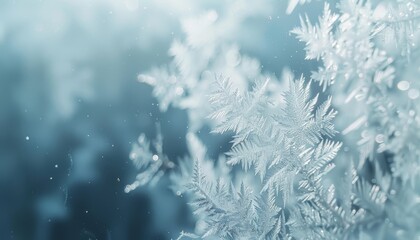 Beautiful frost patterns on a winter window