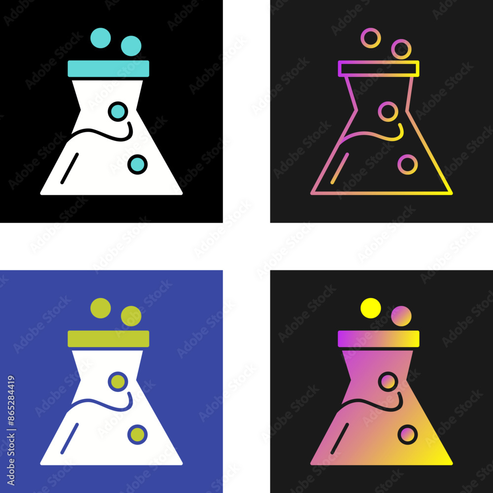 Sticker flask vector icon