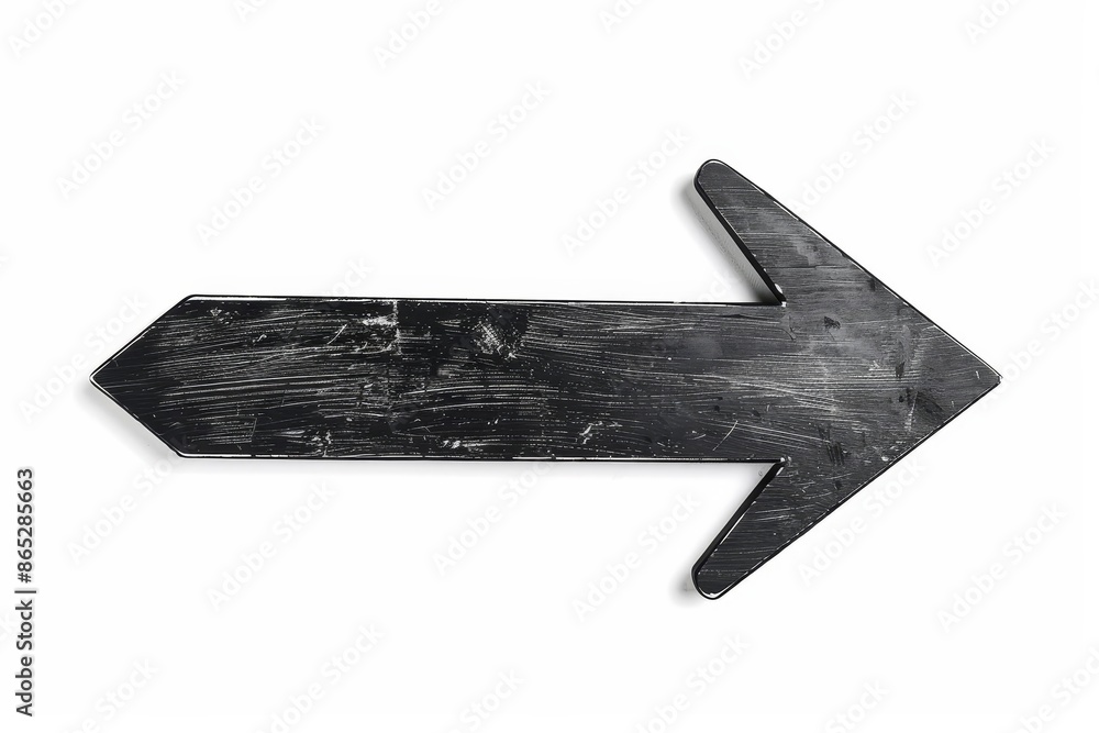 Poster black arrow pointing right, isolated on transparent background. minimalistic design for a modern loo