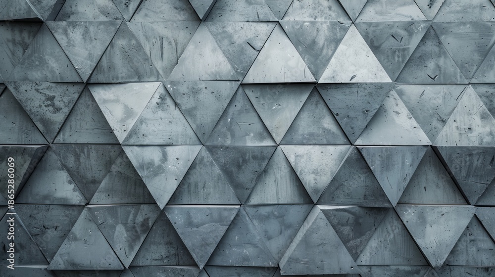 Poster an arrangement of 3d mosaic tiles crafted in the shape of a wall. a futuristic wall. triangular conc