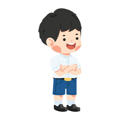 Cartoon of a student crossing their arms