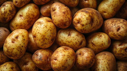 fresh potato Top down view background poster 