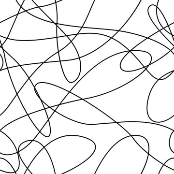 Vector abstract seamless scribble pattern. Random chaotic lines. Background with quirky lines