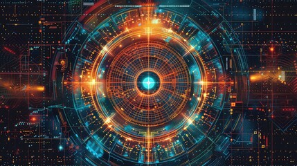 Fototapeta premium Acid Grid Psychedelic Geometry Pattern