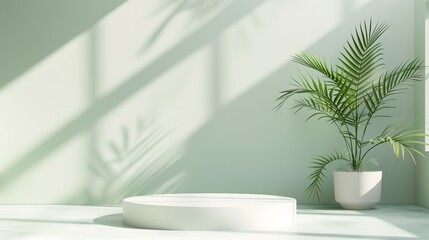 Minimalistic Abstract Light Green Background for Product Presentation