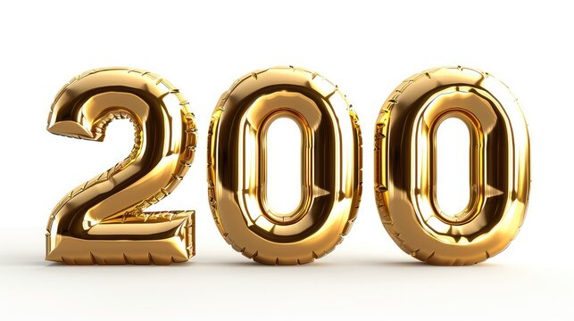 Golden 200 Celebration: 3D Numbers in Isolation