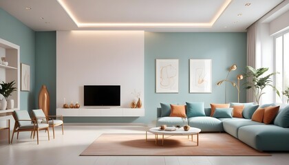 Photo interior modern design room 3d illustration