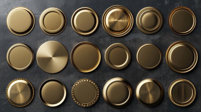 Elegant Metal Plaques Mockup