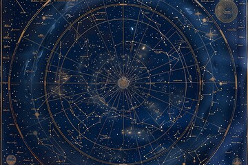 Celestial galaxy, star map, cosmic universe constellation  background, wallpaper