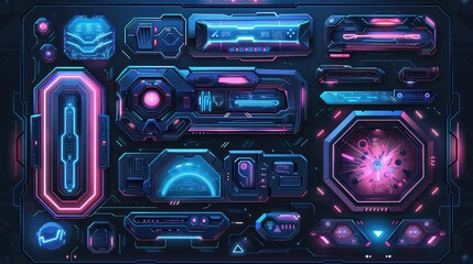 Obraz premium Sci-Fi Avatar Border with Black Metal Frame