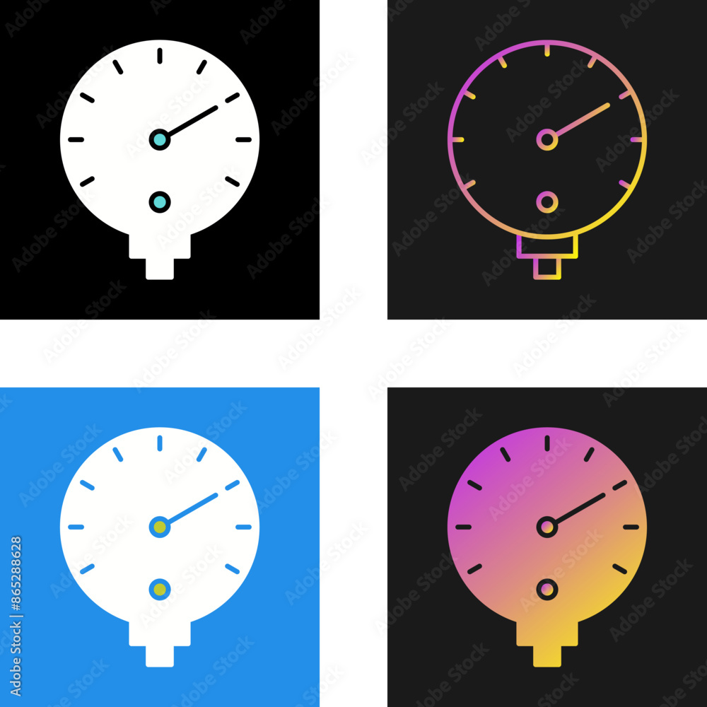 Poster Pressure Gauge Vector Icon