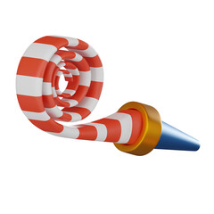 Party Essentials Rolled Paper Noisemaker for Celebrations. 3D Render