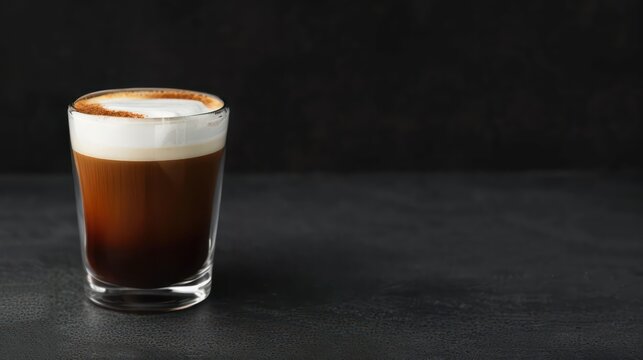 A classic americano with a layer of crema, artfully arranged by a drink stylist, perfect for a banner with ample copy space