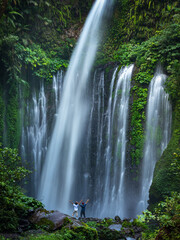 Obraz premium beautiful Tiu Kelep Waterfall in lombok, Indonesia