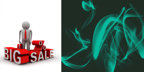 3d illustration big sale concept
