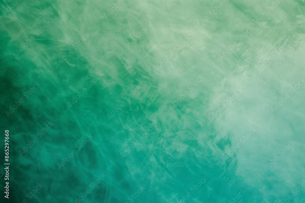 Poster abstract green water surface with light reflections, creating a calming pattern. flowing waves and r