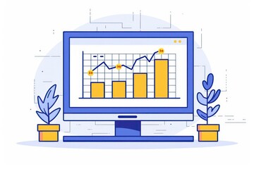 Fototapeta premium A dynamic illustration of cash flow management and business planning, isolated with room for text on a clean background