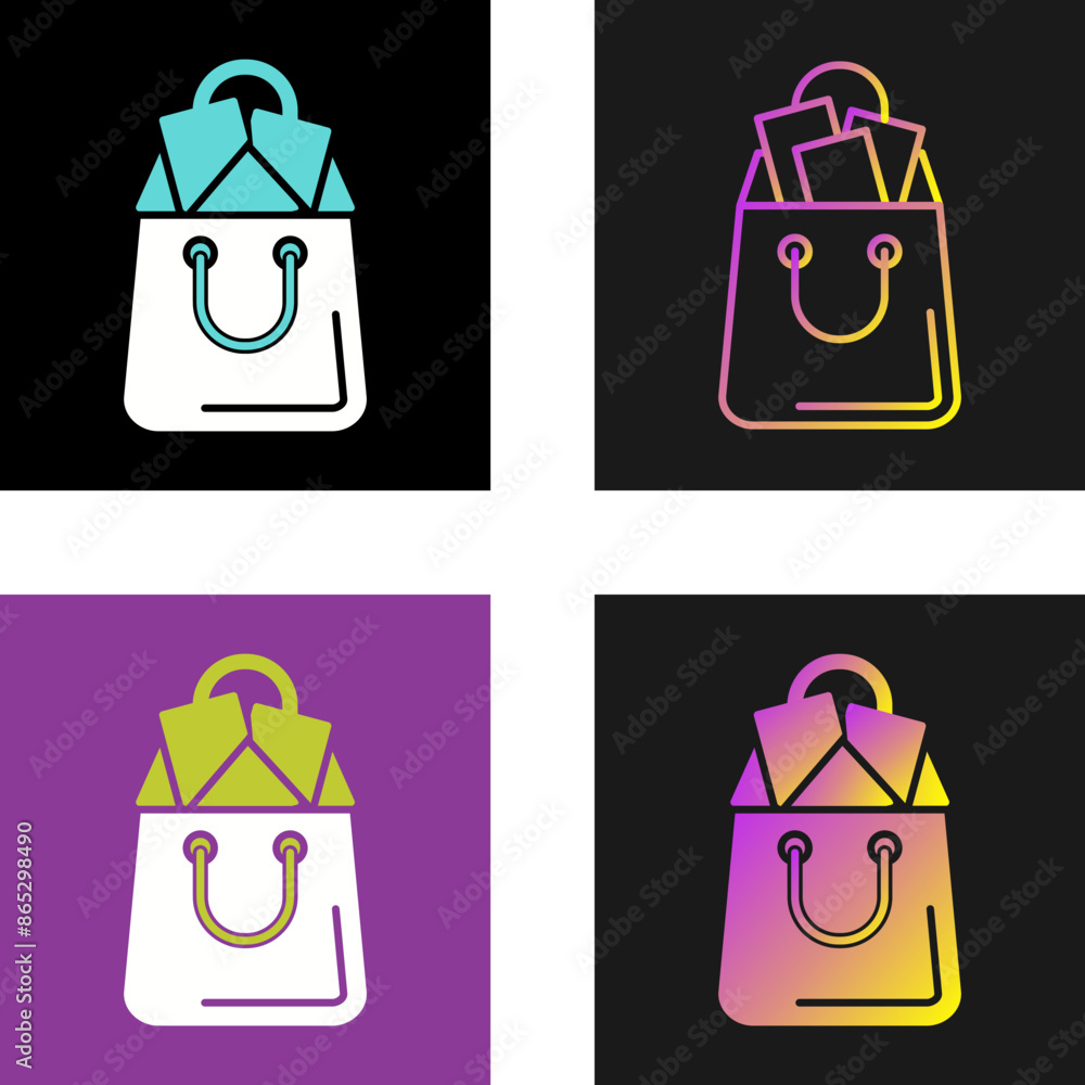 Sticker Shopping Bag Vector Icon