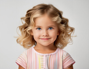 Naklejka premium Studio Portrait of Happy Toddler Girl