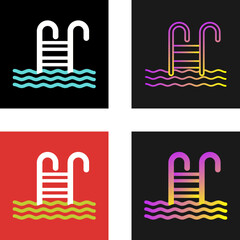 Water Stairs Vector Icon