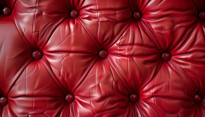 Horizontal elegant buttoned red leather background and design