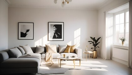 Photo interior modern design room 3d illustration