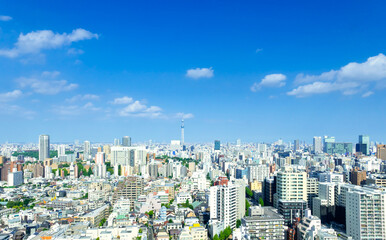 Naklejka premium 東京風景 夏空の都心