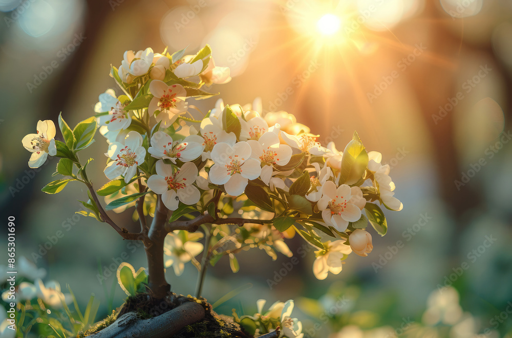 Poster plant a tree or flowers in memory of saints. generative ai.
