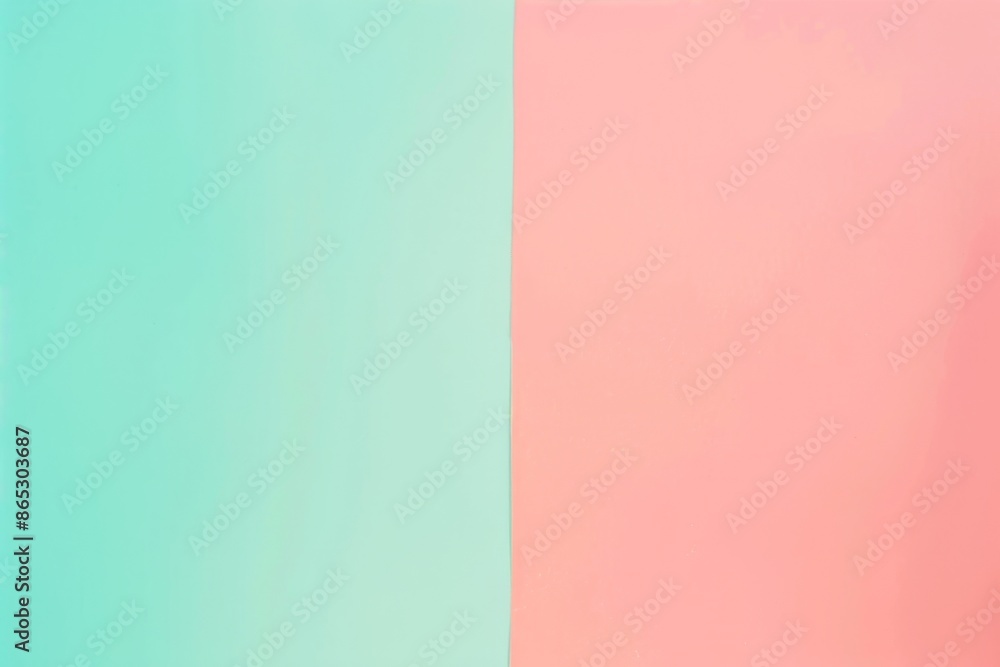Poster peach and turquoise background divided in two parts by a vertical line, creating a colorful abstract