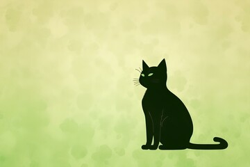 black cat on a green background made by journey