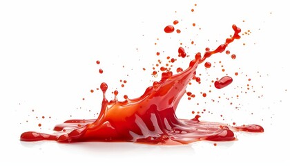 Ketchup splatter on blank surface