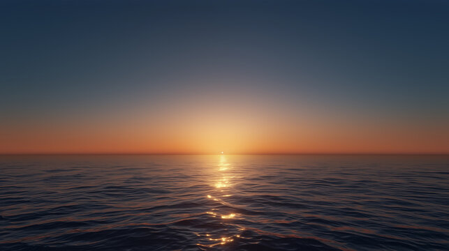 Reflets sur l'oc&eacute;an au coucher du soleil.