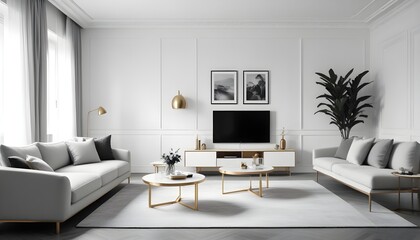 Photo interior modern design room 3d illustration