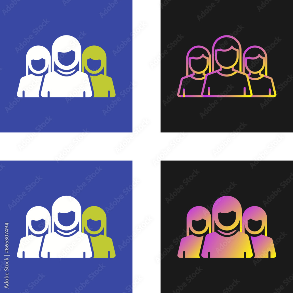 Sticker friends vector icon