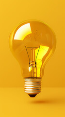 Light bulb on yellow background